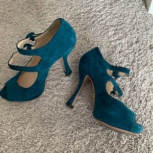 Prada Mary Jane high heels real suede